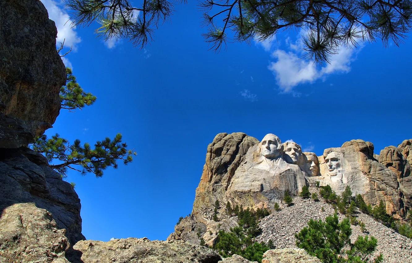 Photo wallpaper mountains, rocks, USA, President, South Dakota, Rushmore