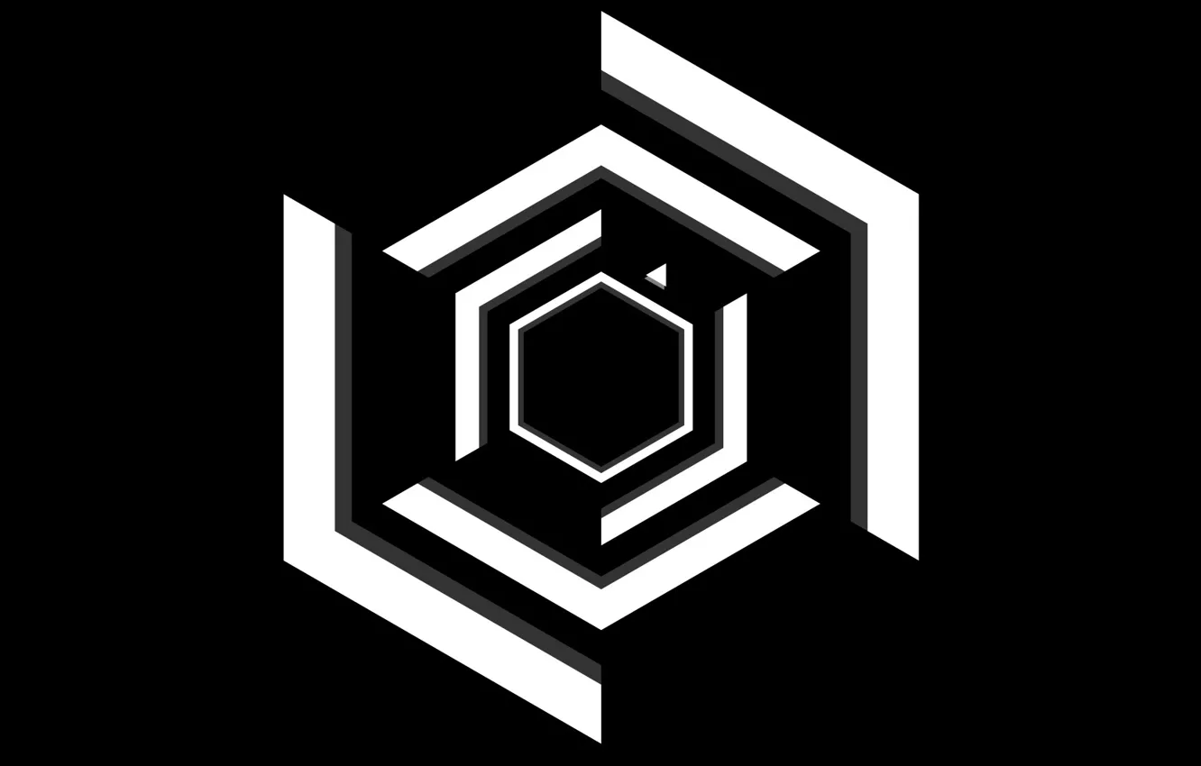 Photo wallpaper white, black, Minimalism, Super Hexagon