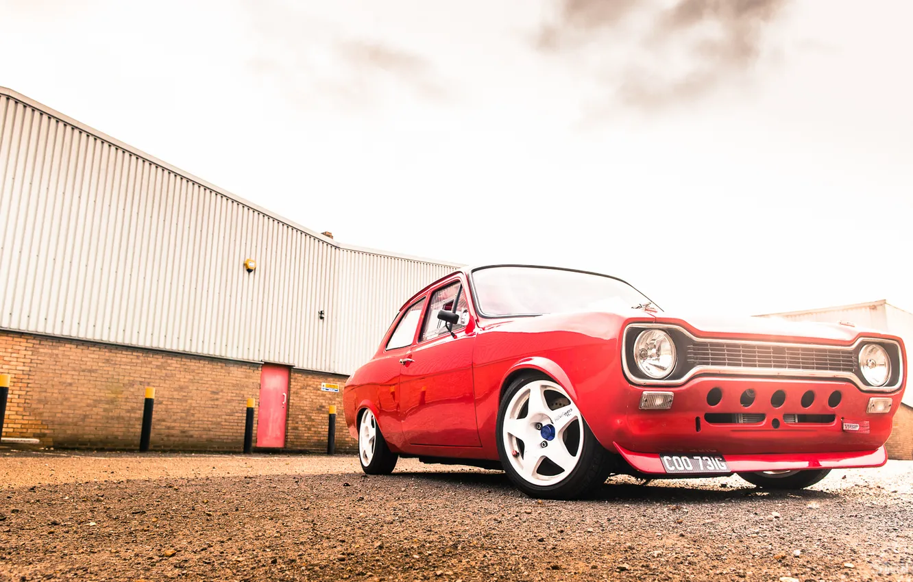 Photo wallpaper retro, Ford, Escort, White Rims, Ford Escort MK1