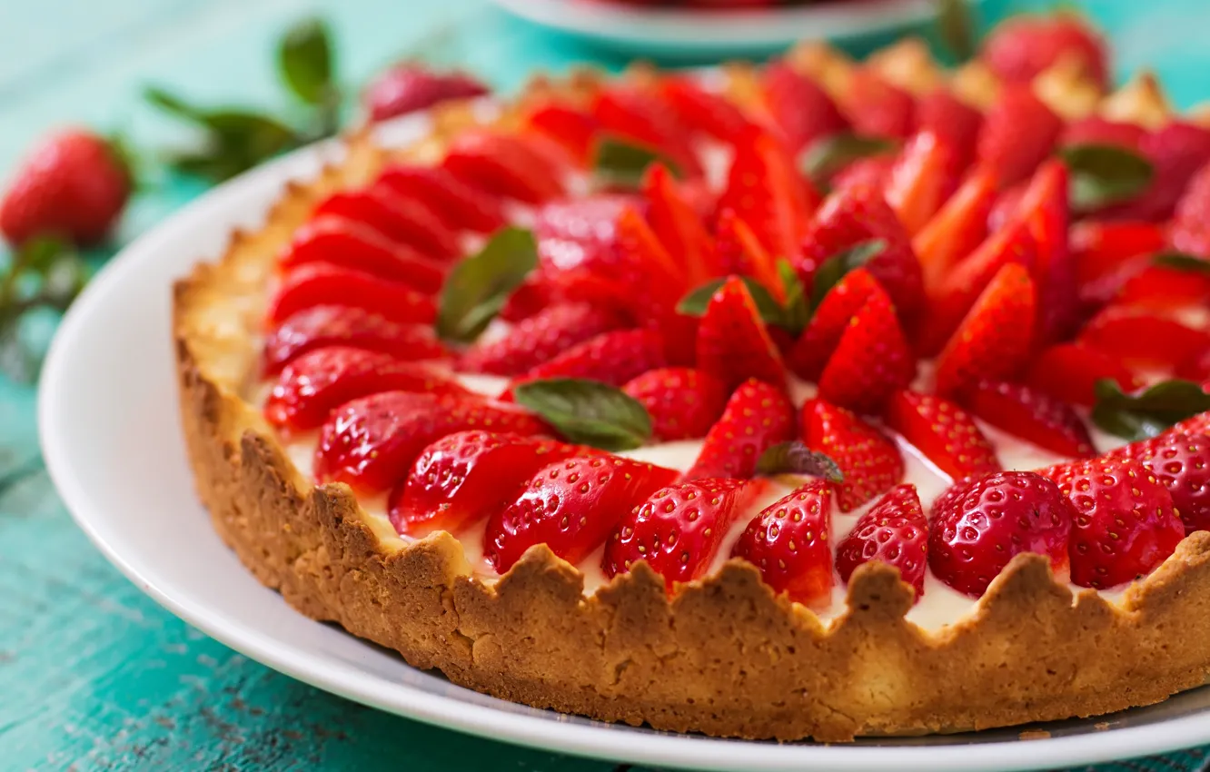 Photo wallpaper berries, strawberry, pie, cakes