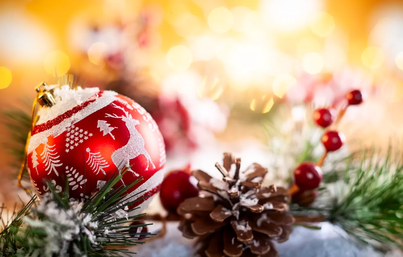 Photo wallpaper holiday, balls, new year, bumps, composition, Svetlana Kolpakova