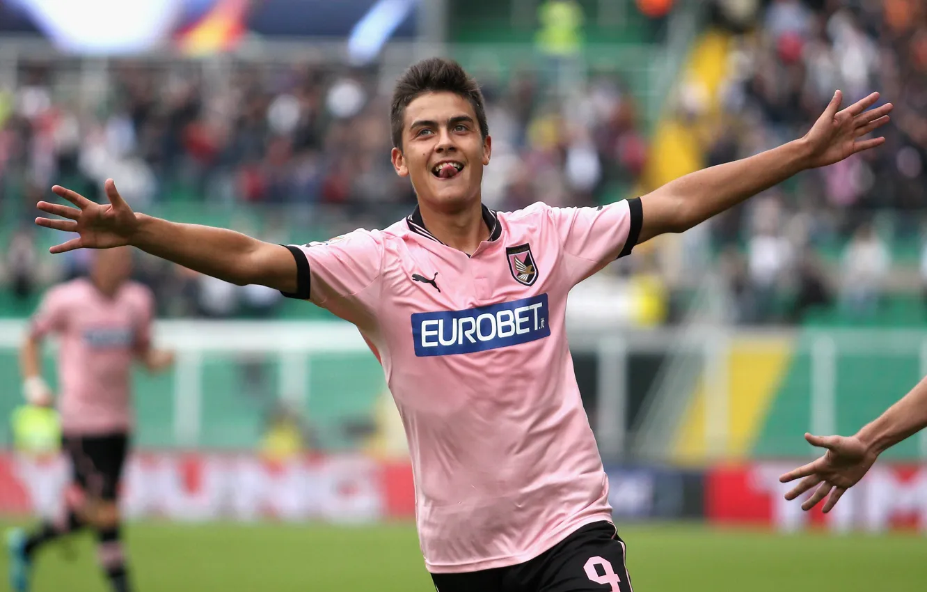 Photo wallpaper language, joy, Argentinian, Palermo, Paulo Dibala, the celebration of a goal