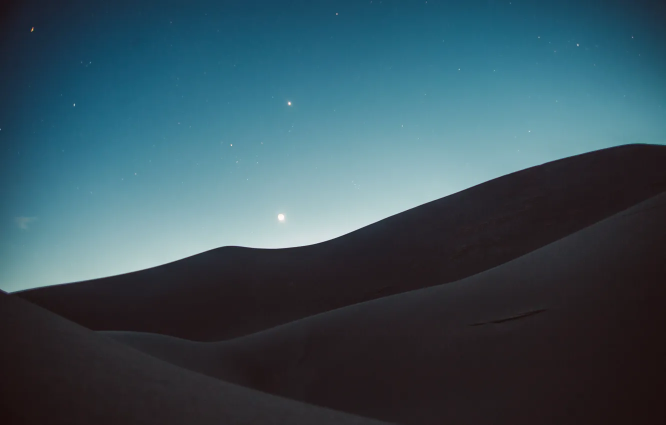 Photo wallpaper sky, desert, night, stars