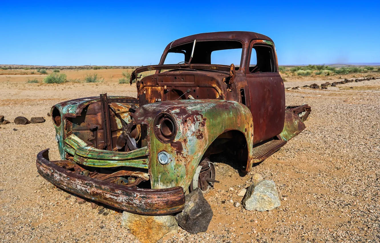 Photo wallpaper abandoned, old, car, Namibia, Namibia, Gondwona National Park