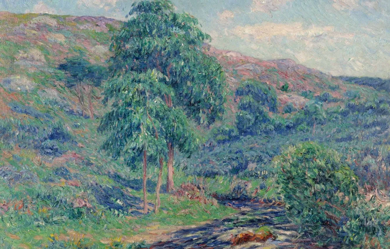 Photo wallpaper landscape, picture, Henri Sea, Henry Moret, The Mounts of Arree the Dour-Du