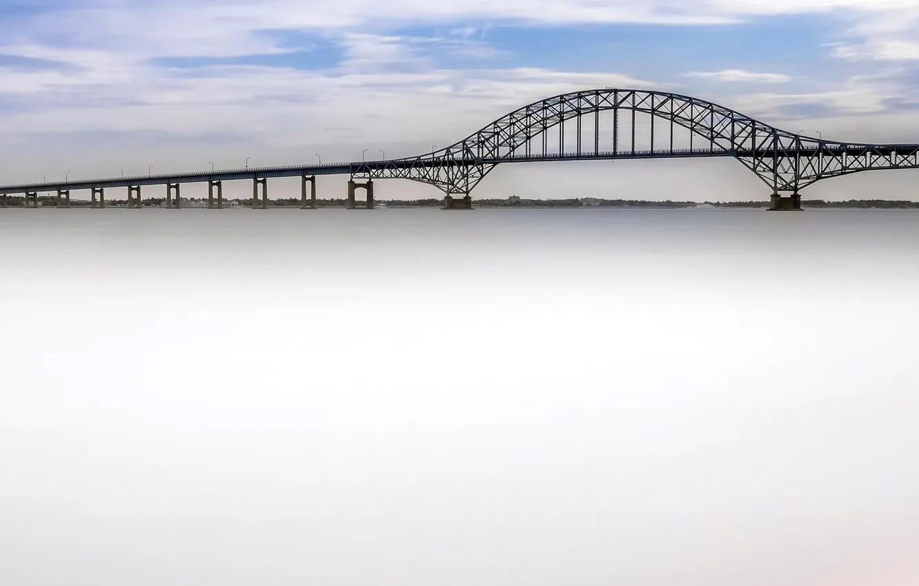 Photo wallpaper landscape, bridge, river