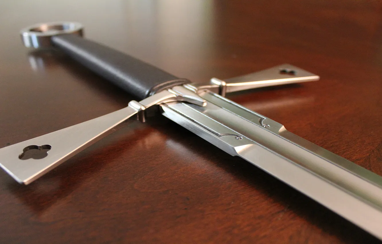 Photo wallpaper sword, wood, steel