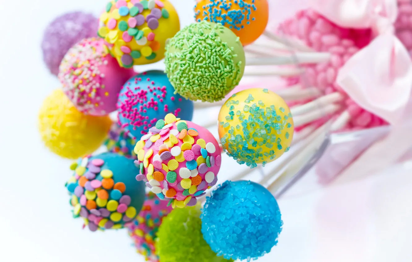 Photo wallpaper colorful, candy, lollipops, sweet, candy