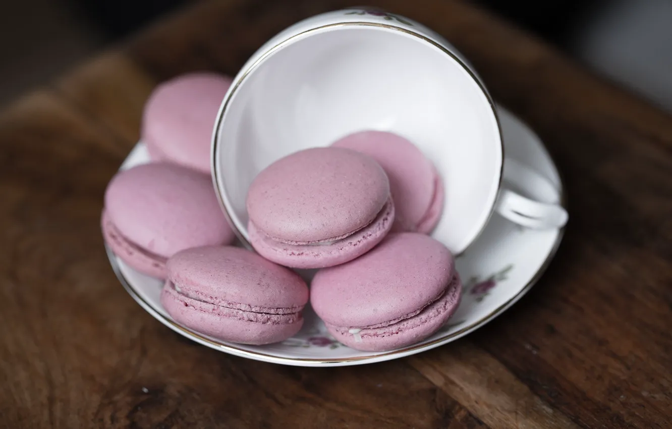 Photo wallpaper food, cookies, pink, cakes, macaron