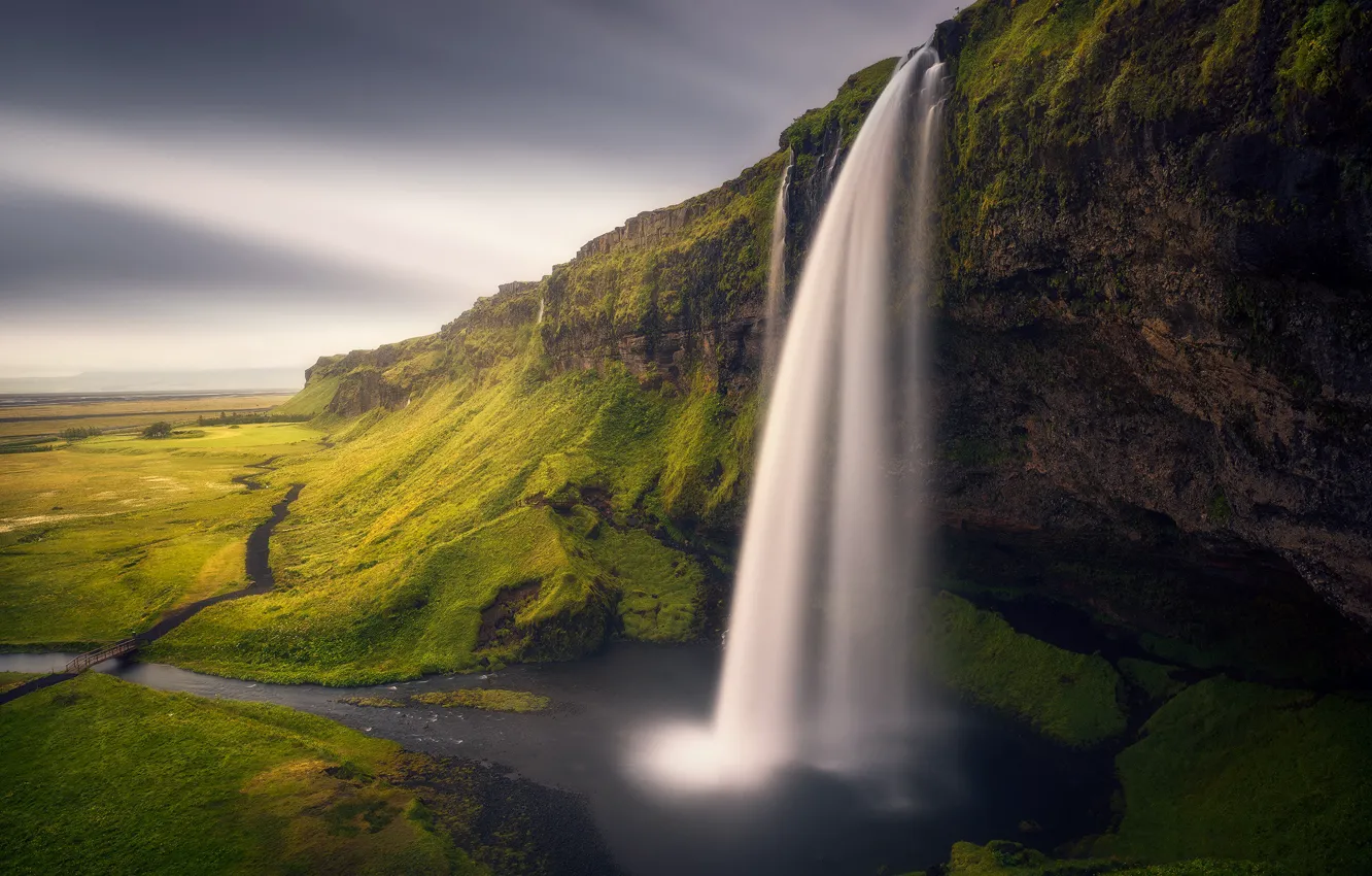 Photo wallpaper nature, rocks, waterfall, Iceland