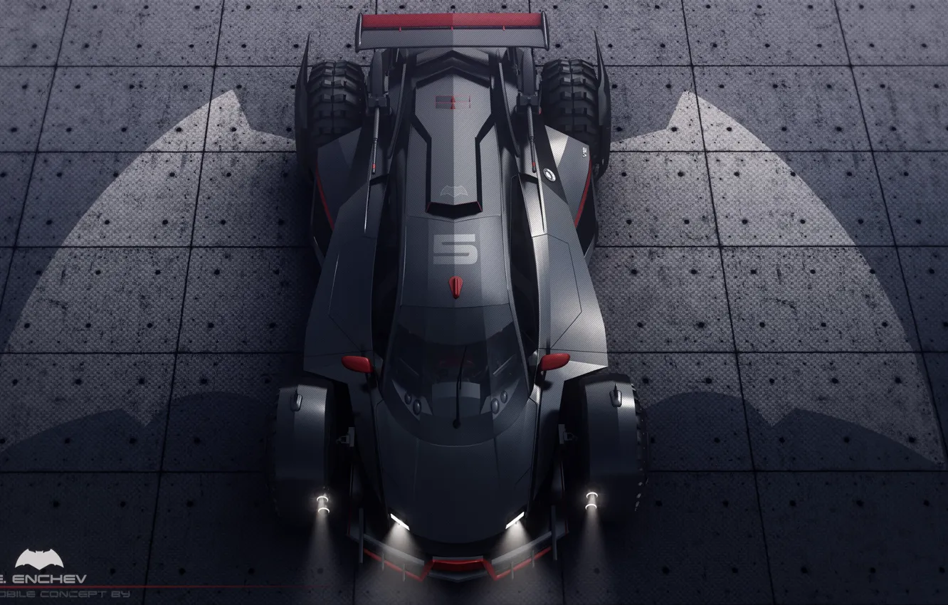 Photo wallpaper wings, car, batmobile concept