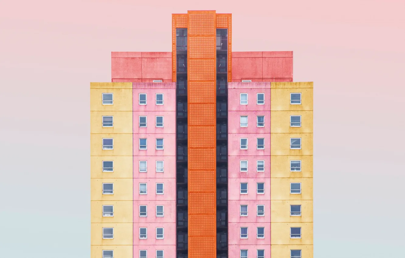 Photo wallpaper Wallpaper, Building, Coloured