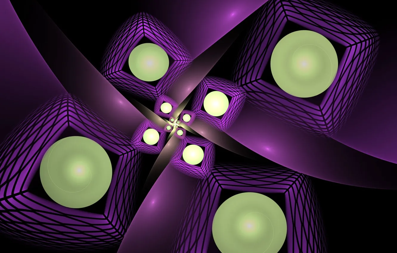 Photo wallpaper purple, balls, diamonds
