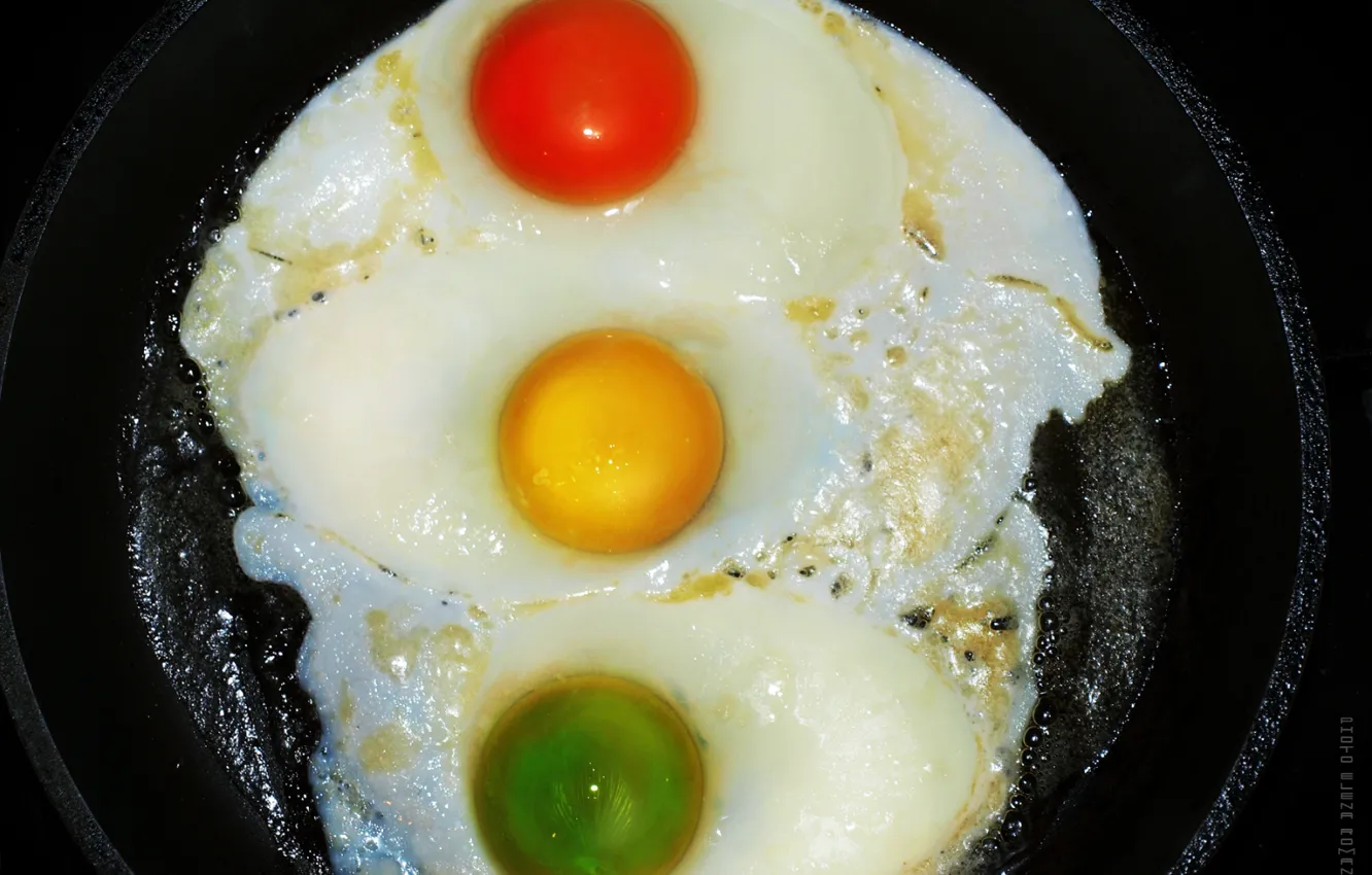 Photo wallpaper color, traffic light, yummy, scrambled eggs