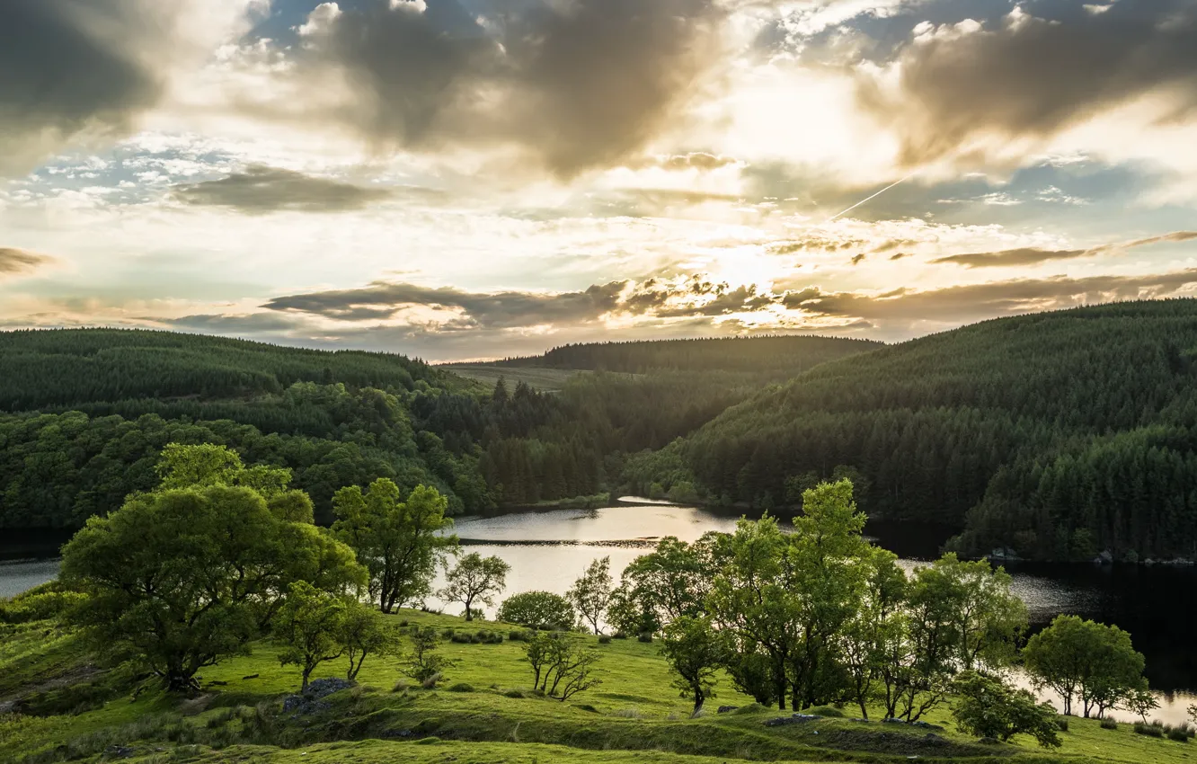 Photo wallpaper lake, dal, morning