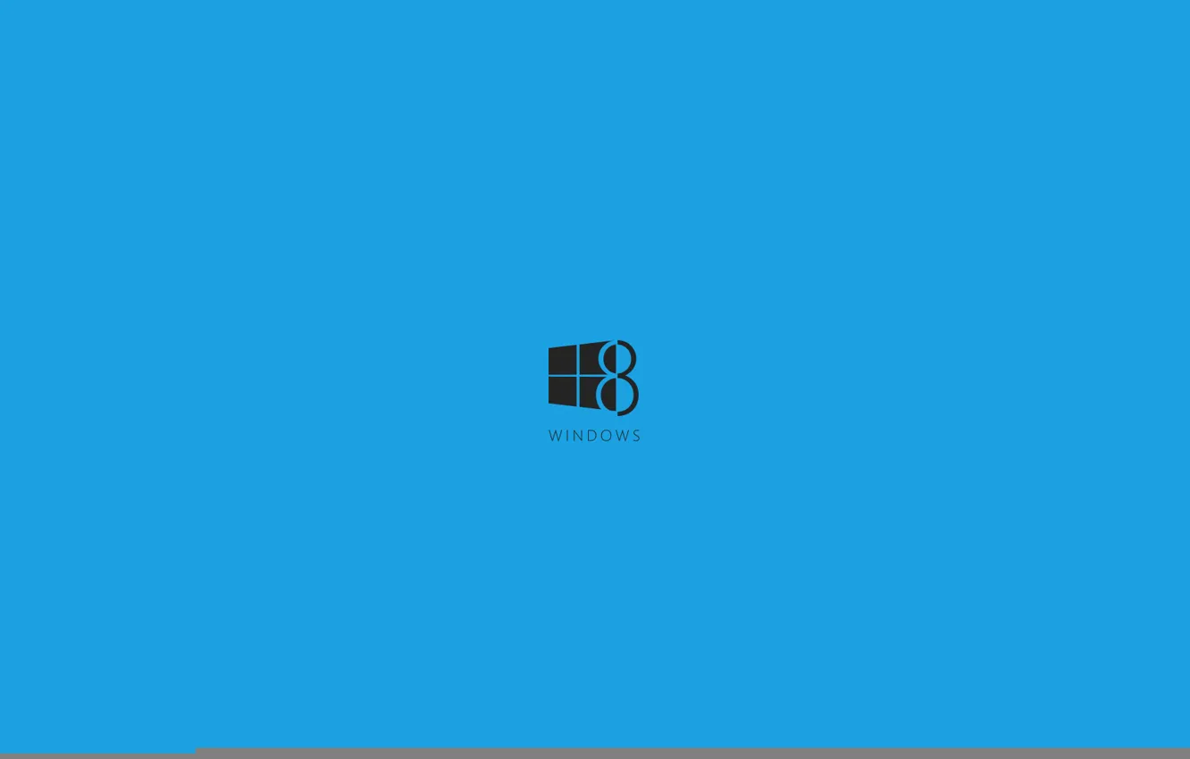 Photo wallpaper minimalism, logo, blue background, windows 8, eight