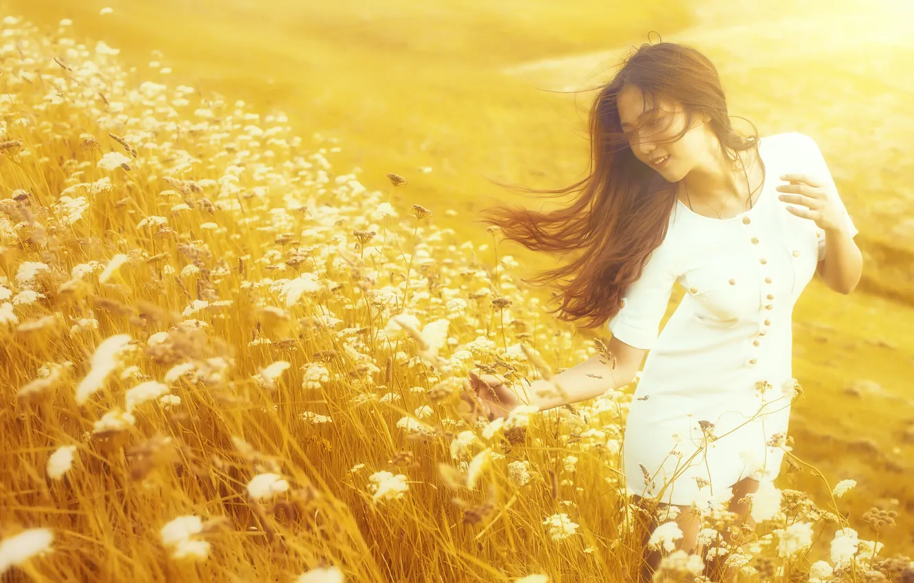 Photo wallpaper summer, girl, nature