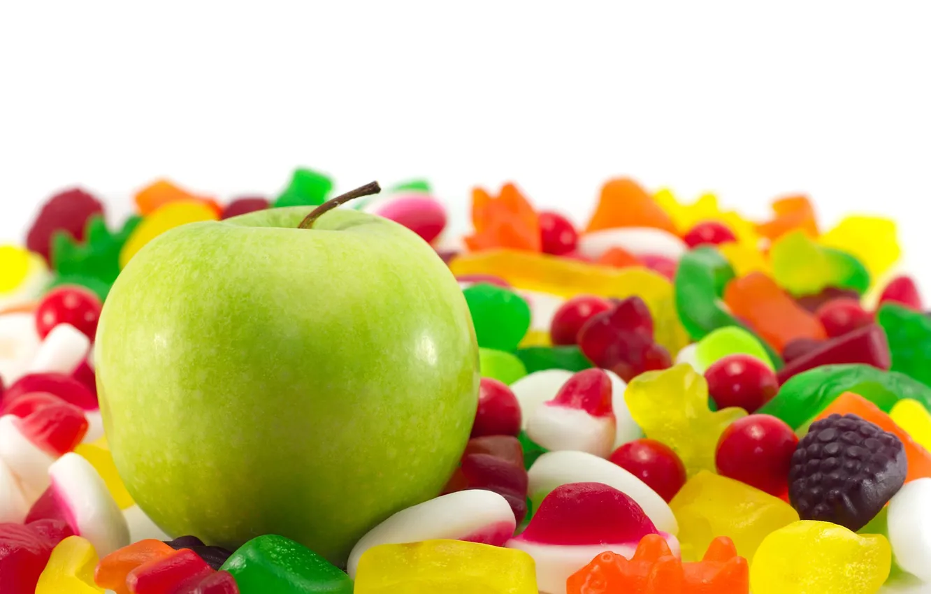 Photo wallpaper green, background, Wallpaper, apples, food, wallpaper, widescreen, background