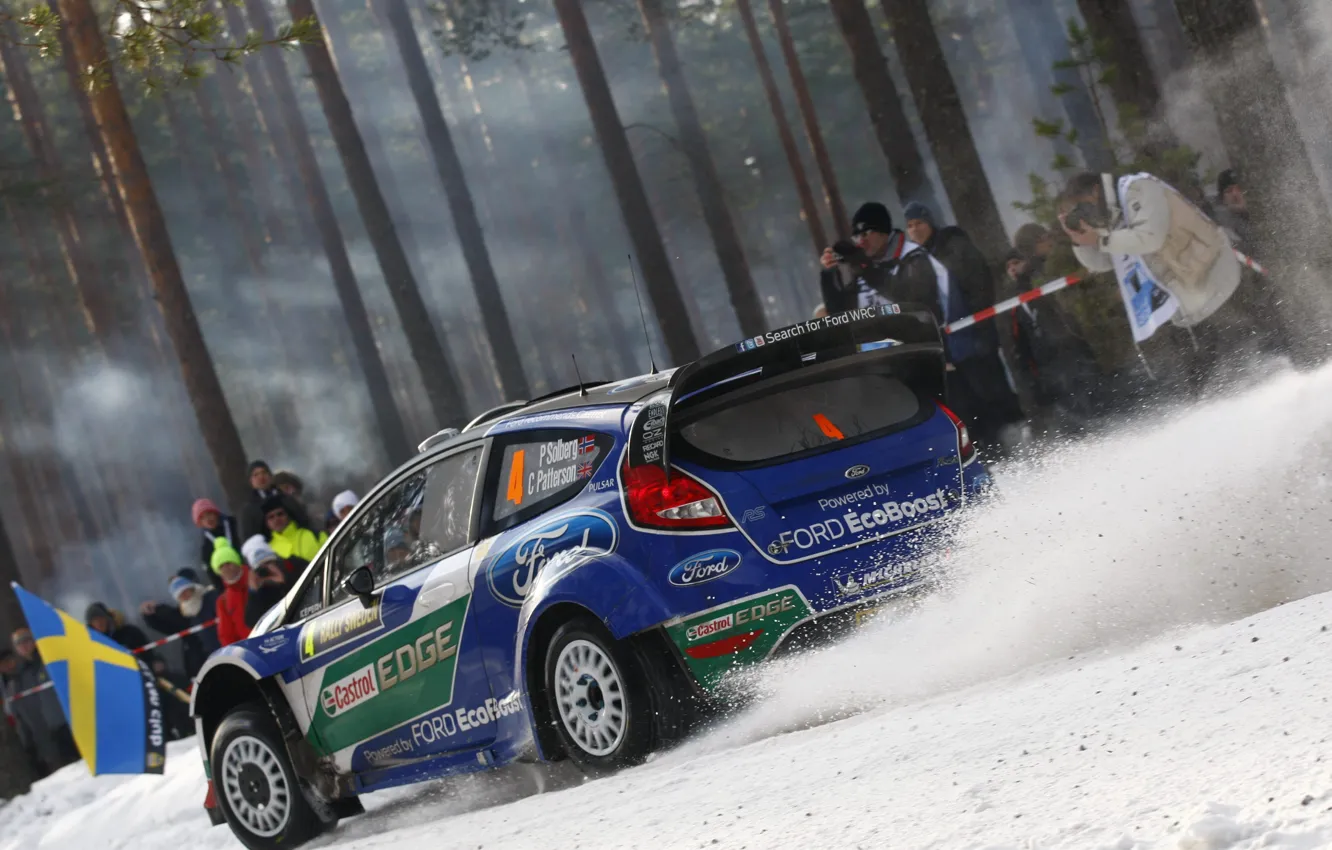 Photo wallpaper snow, 2012, Sweden, ford, Sweden, rally, rally, wrc