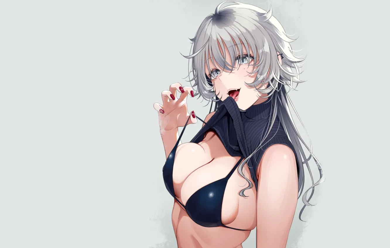 Photo wallpaper Girl, hot, sexy, cleavage, boobs, anime, breasts, babe