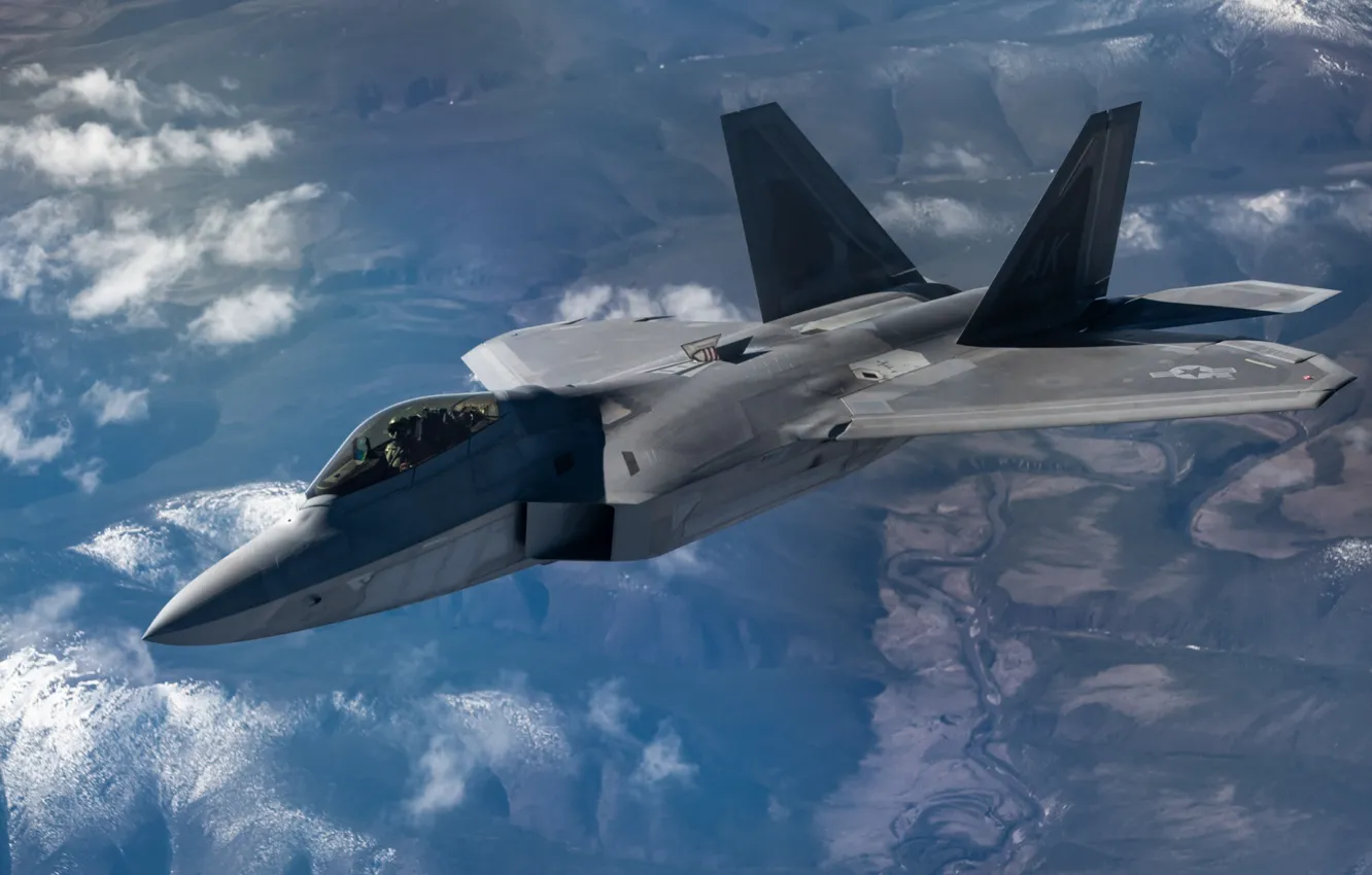 Photo wallpaper unobtrusive, UNITED STATES AIR FORCE, Lockheed/Boeing F-22 Raptor, Stealth, multi-purpose fighter of the fifth generation