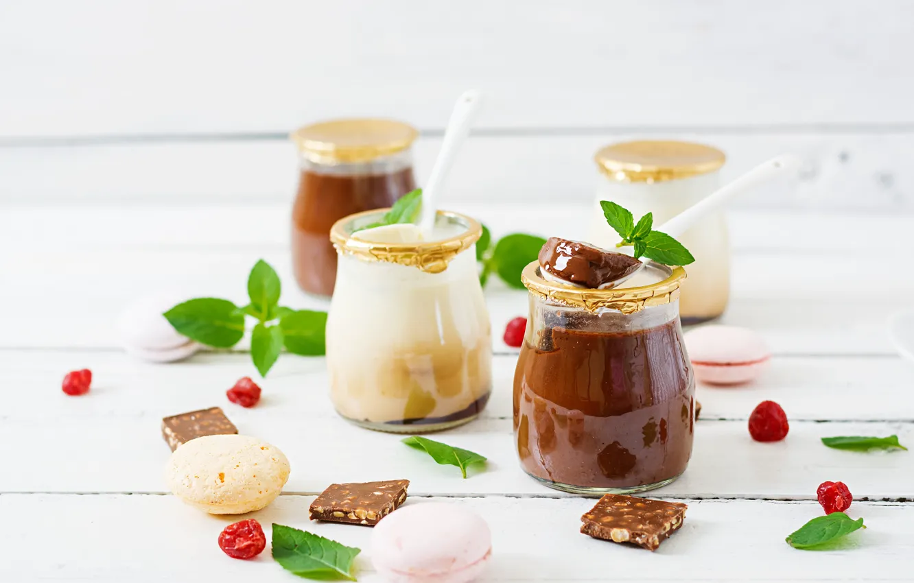 Photo wallpaper berries, chocolate, cookies, pasta