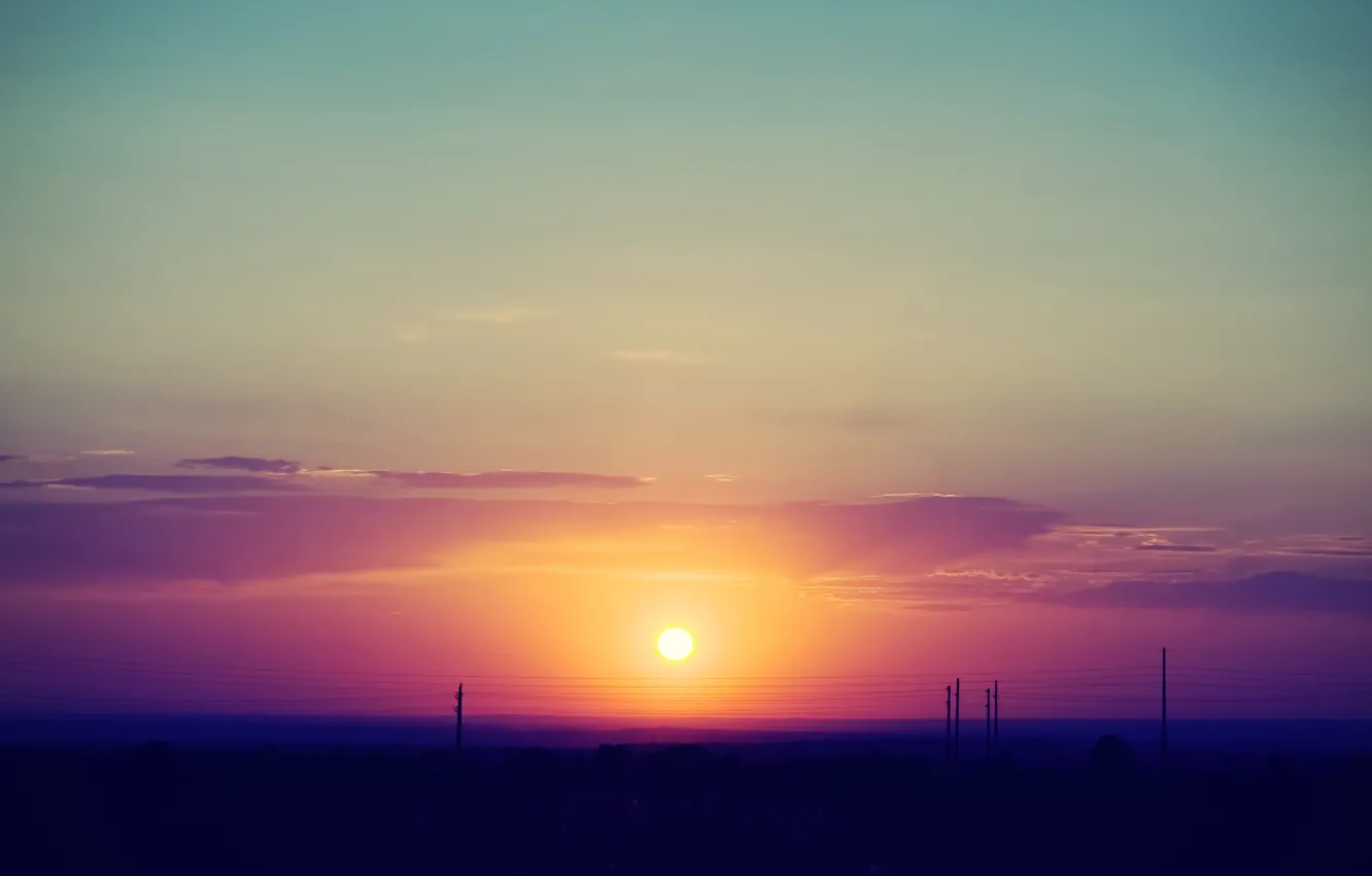 Photo wallpaper the sky, the sun, sunset