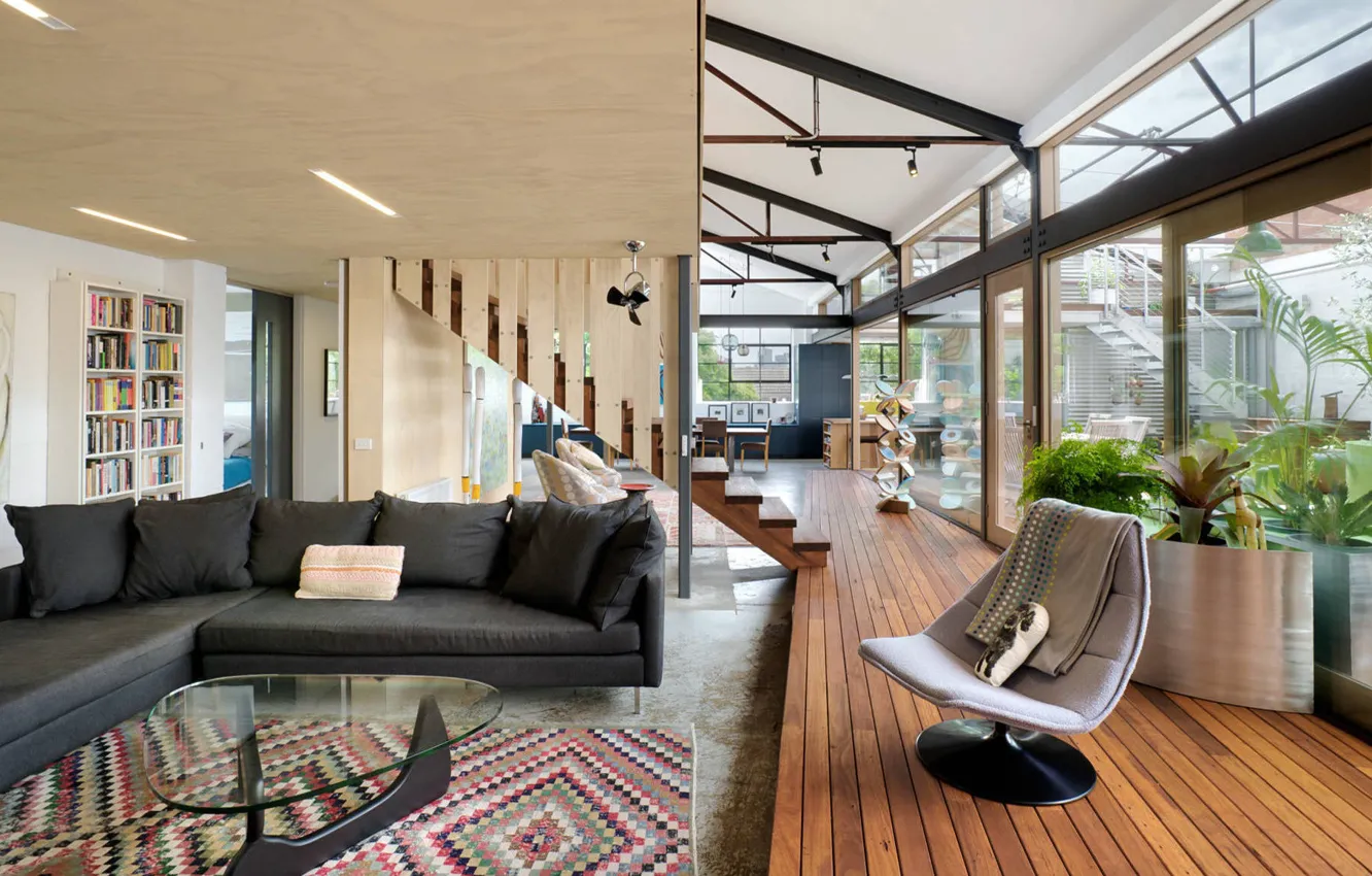 Photo wallpaper design, style, interior, Australia, Melbourne, living room, Melbourne, magnificent energy-efficient house