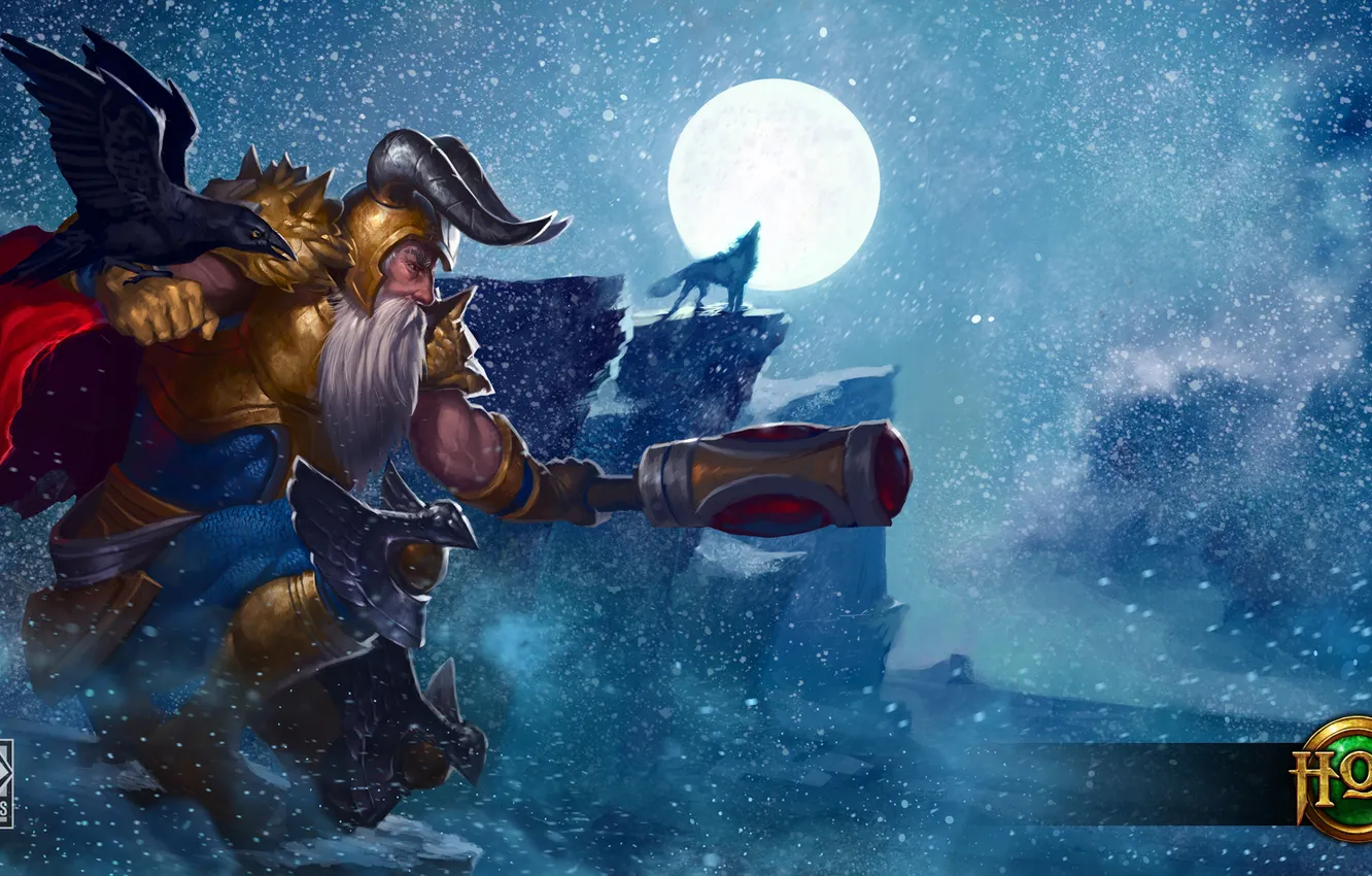 Photo wallpaper God, Heroes of Newerth, Tundra, Odin, Allfather Odin