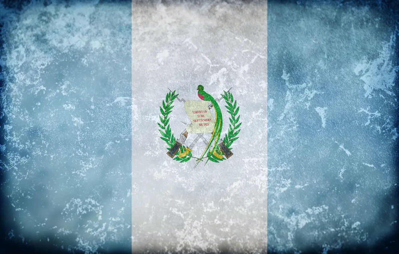 Photo wallpaper flag, coat of arms, Guatemala, Quetzal
