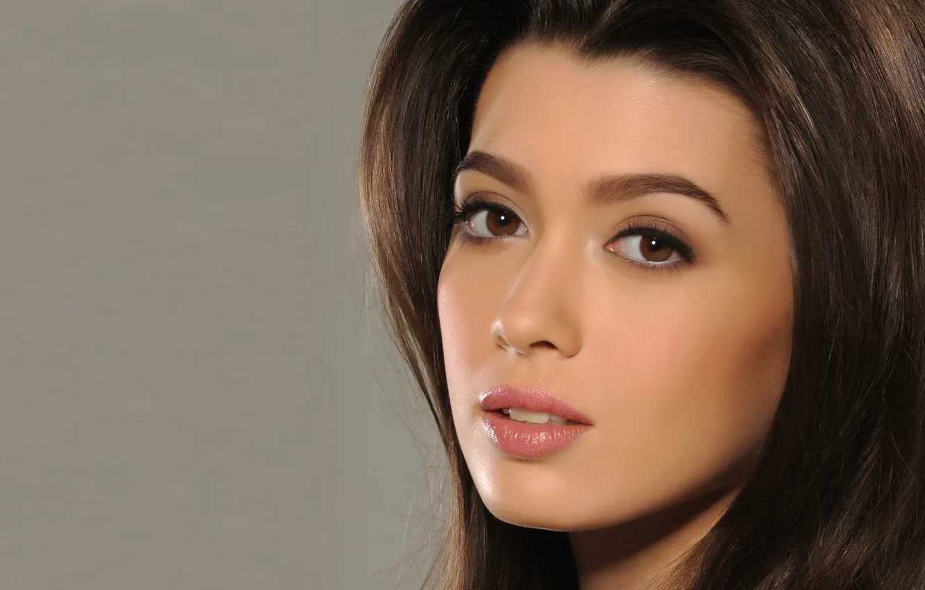 Photo wallpaper eyes, look, girl, face, model, hair, Asian