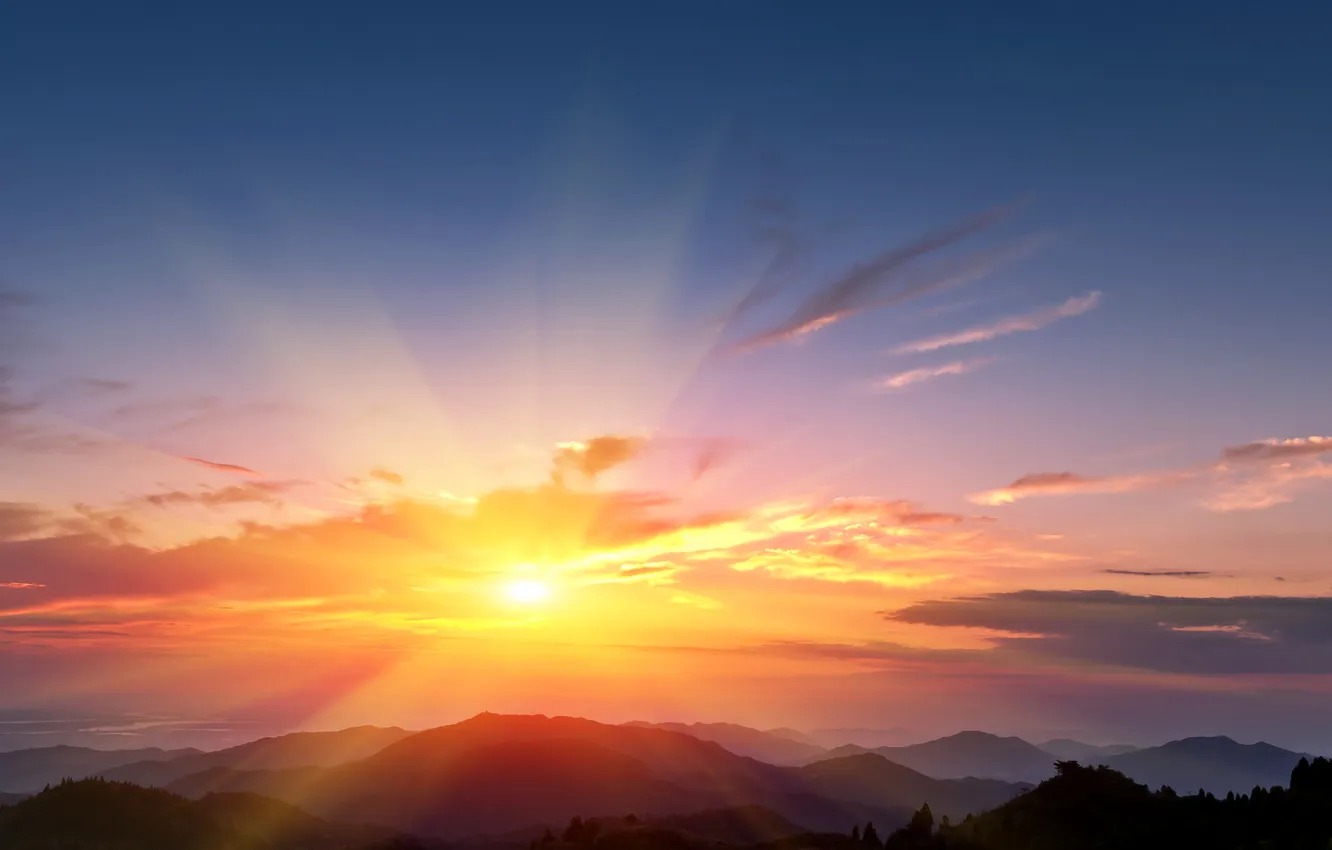 Photo wallpaper the sky, clouds, landscape, nature, horizon