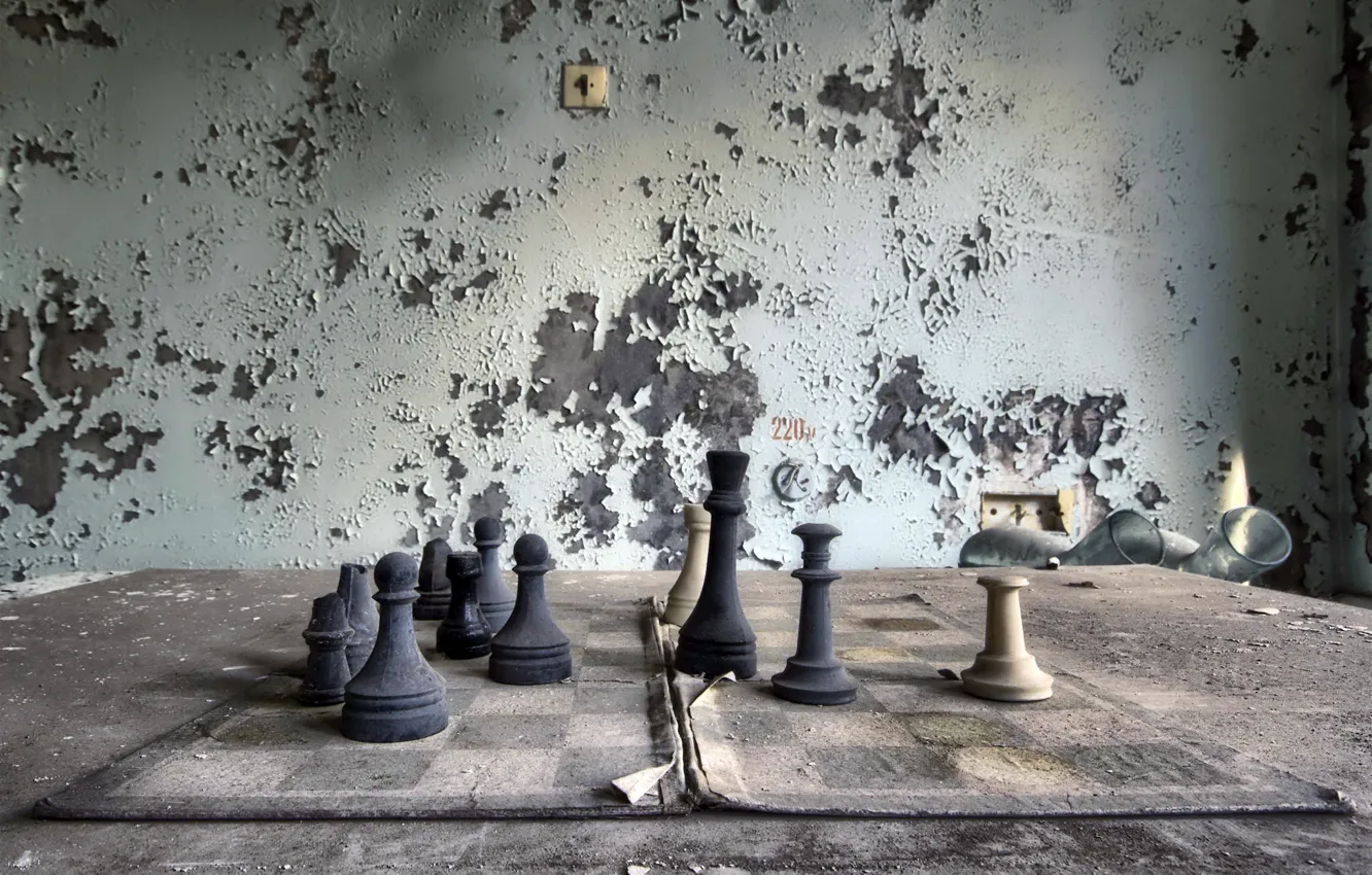 Photo wallpaper the game, chess, figure
