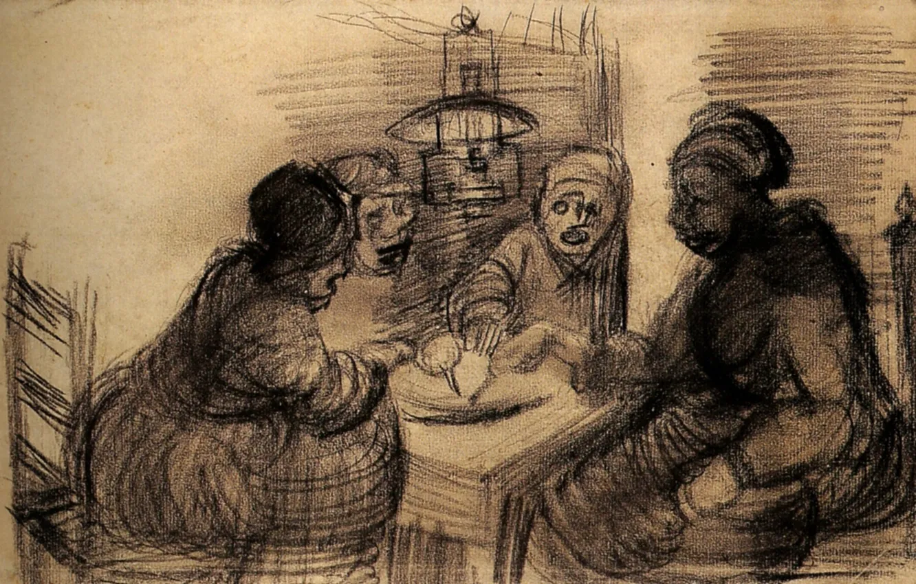 Photo wallpaper Vincent van Gogh, Sharing a Meal, Four People