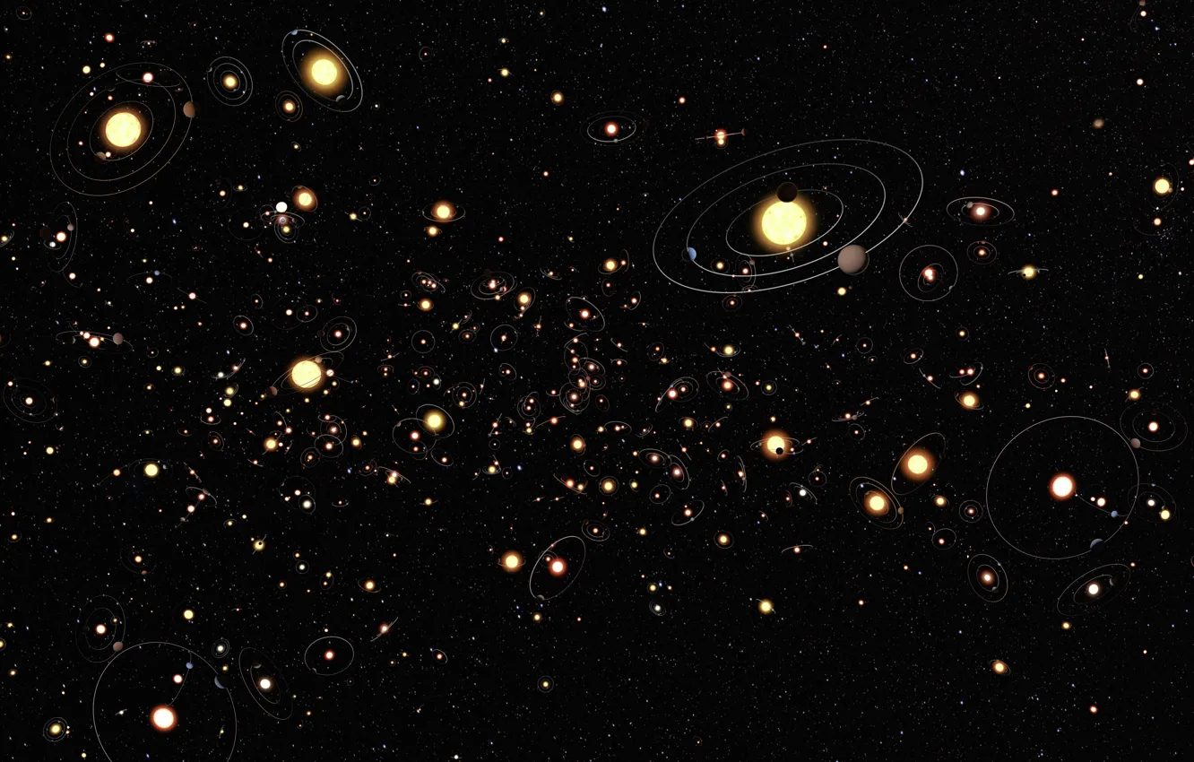 Photo wallpaper stars, exoplanets, microlensing