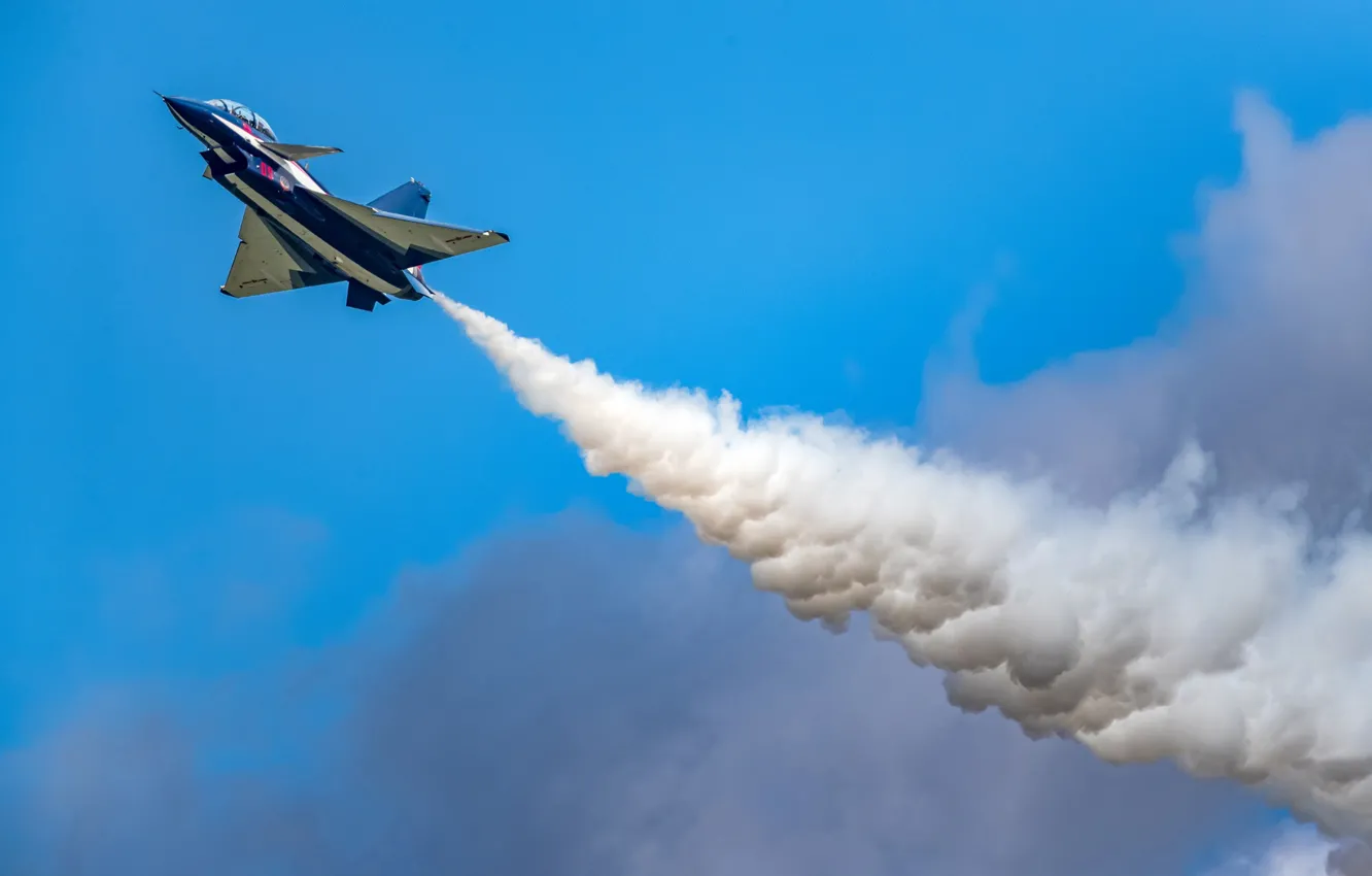 Photo wallpaper clouds, smoke, fighter, aerobatic team, Chengdu J-10, AIR FORCE CHINA, August 1st aerobatic team, Changchun …