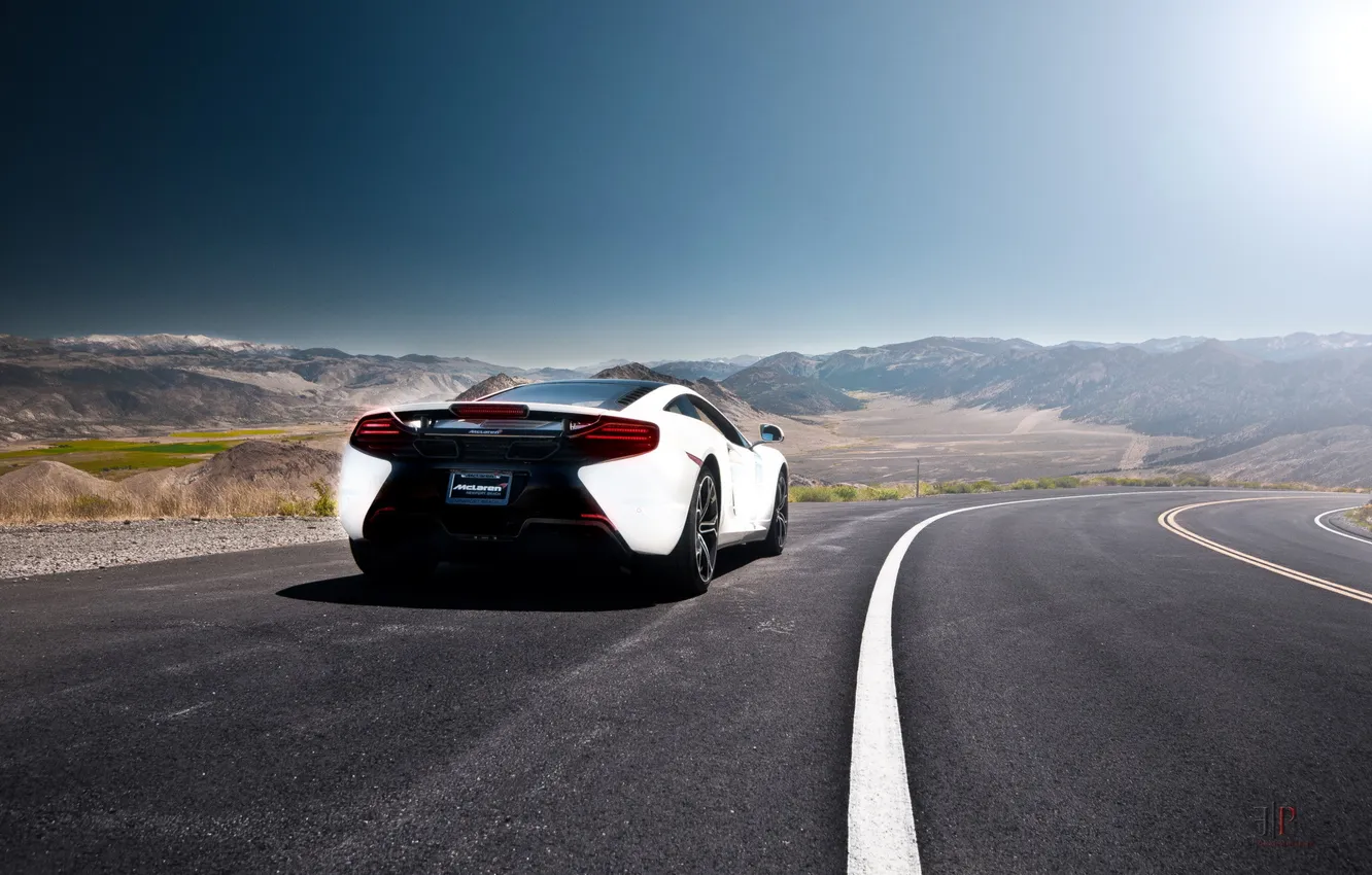 Photo wallpaper road, machine, McLaren MP4-12C