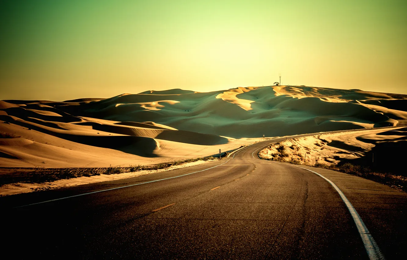 Photo wallpaper road, desert, Nature, Desert, Byway