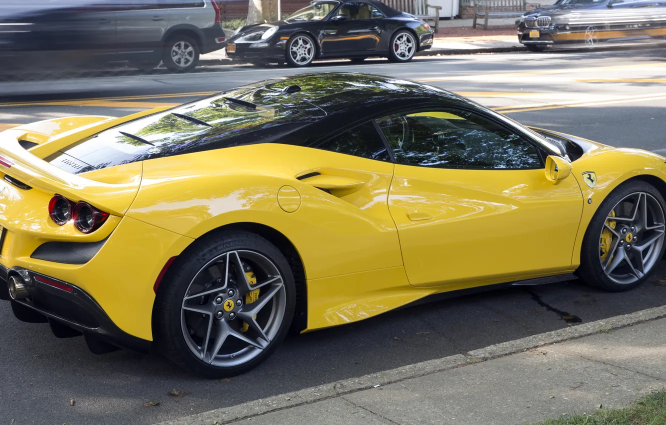 Photo wallpaper wallpaper, yellow, Ferrari F8 Tributo