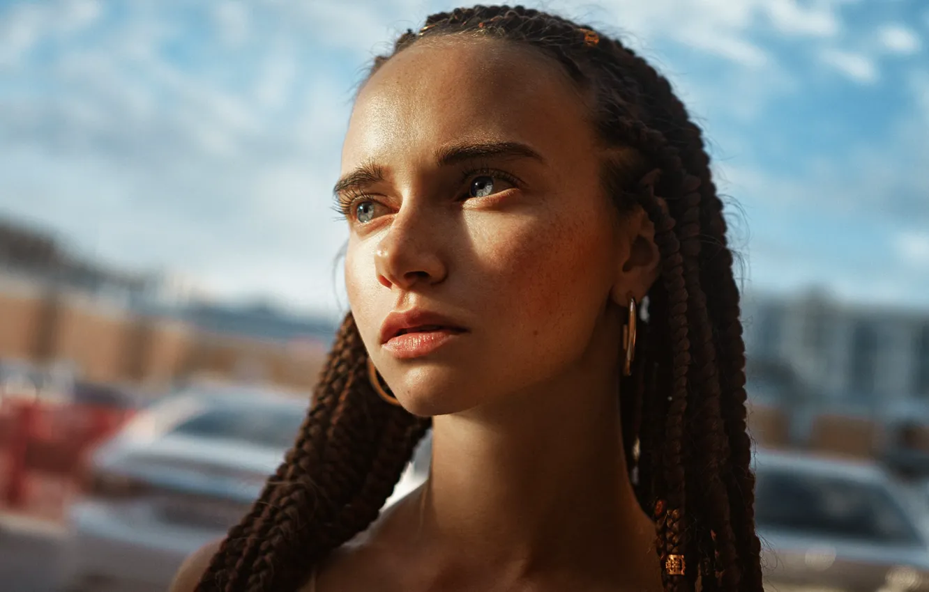 Photo wallpaper girl, beauty, freckles, dreadlocks, incredible, George Chernyadev, Georgy Chernyadyev, Nastassja Nalini