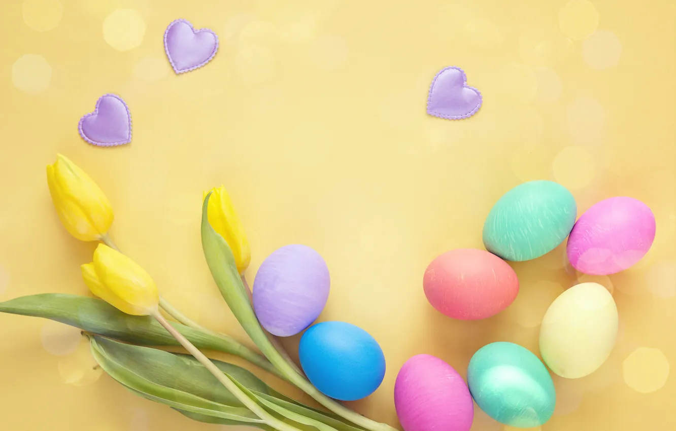 Photo wallpaper flowers, spring, Easter, tulips, wood, flowers, tulips, spring