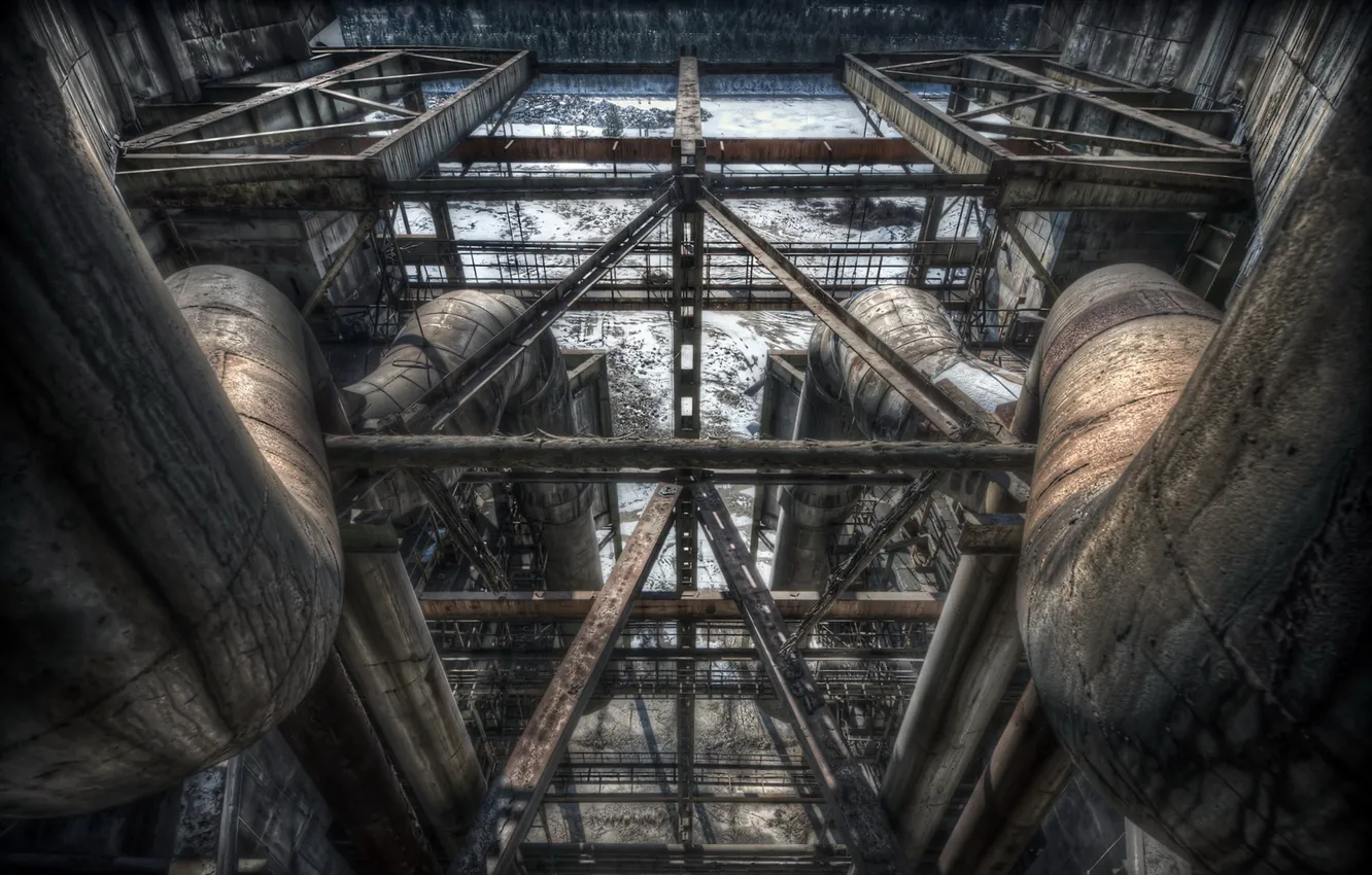 Photo wallpaper background, plant, factory