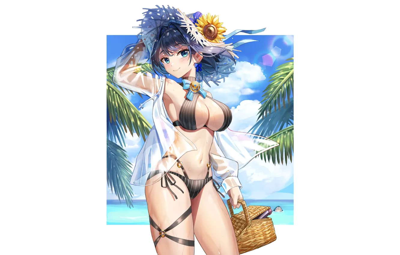 Photo wallpaper kawaii, colourful, sexy, beach, anime, flowers, babe, cute