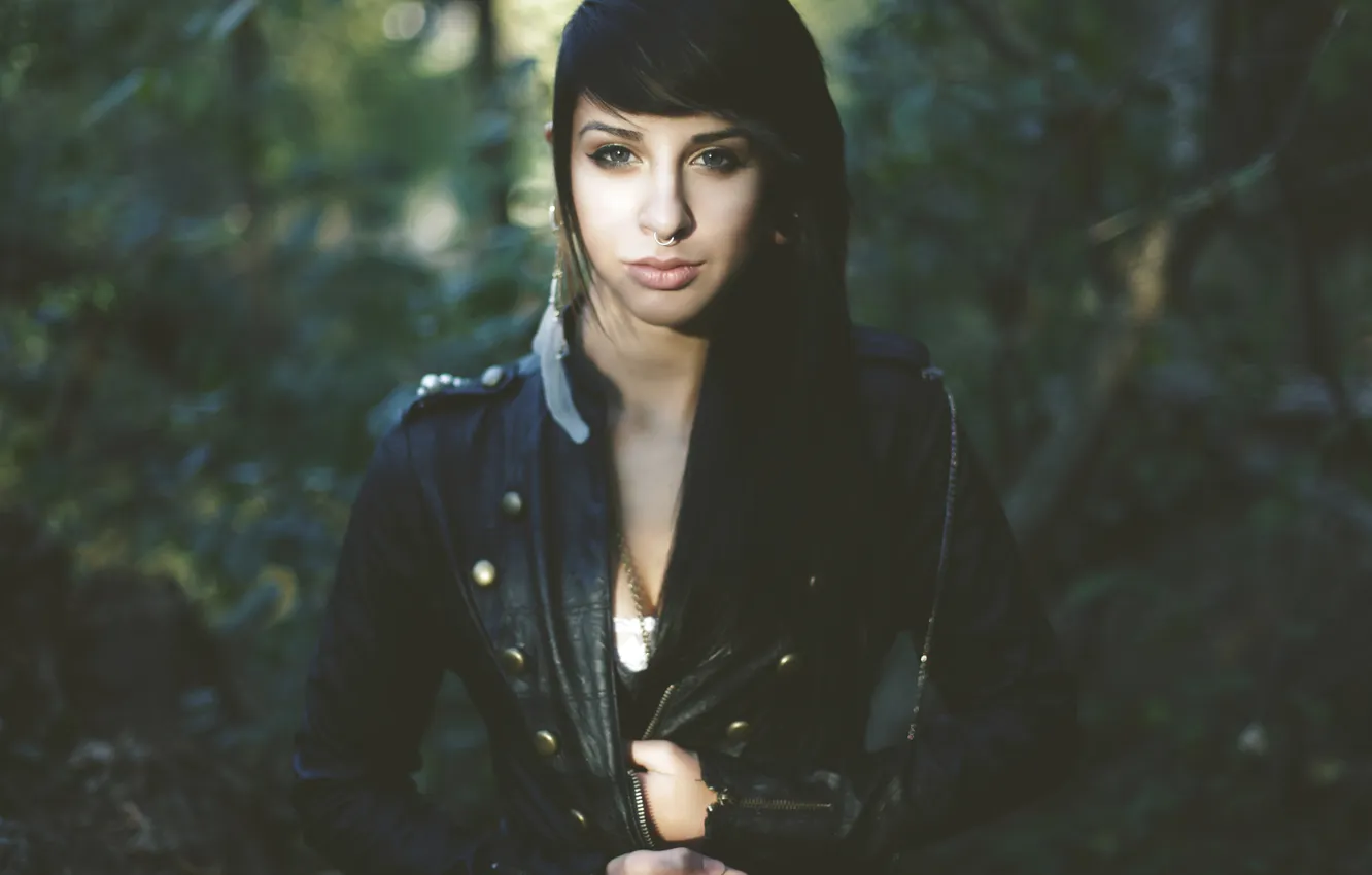 Photo wallpaper look, girl, piercing, brunette, jacket, MISS AMEERAH