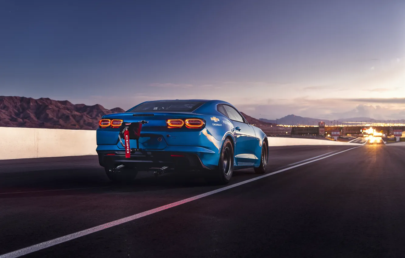 Photo wallpaper Chevrolet, Camaro, rear view, 2018, SEMA 2018, eCOPO Concept