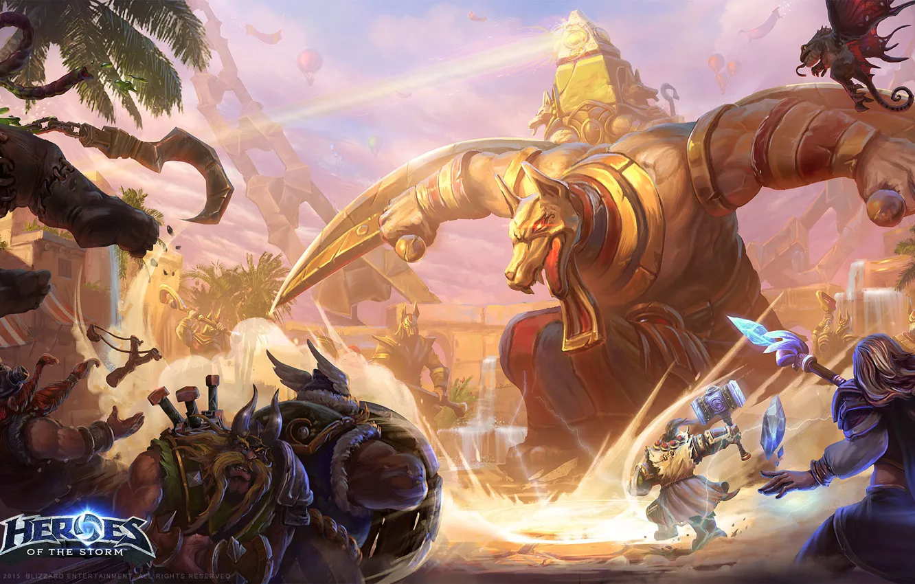 Photo wallpaper Blizzard, Entertainment, Heroes of the Storm, sky temple
