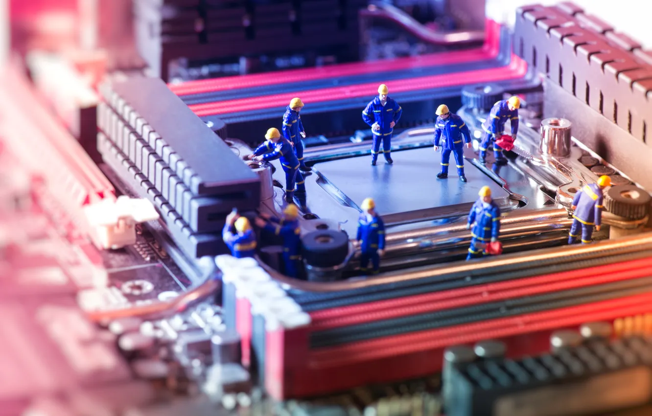 Photo wallpaper dolls, simulation, motherboard, handling