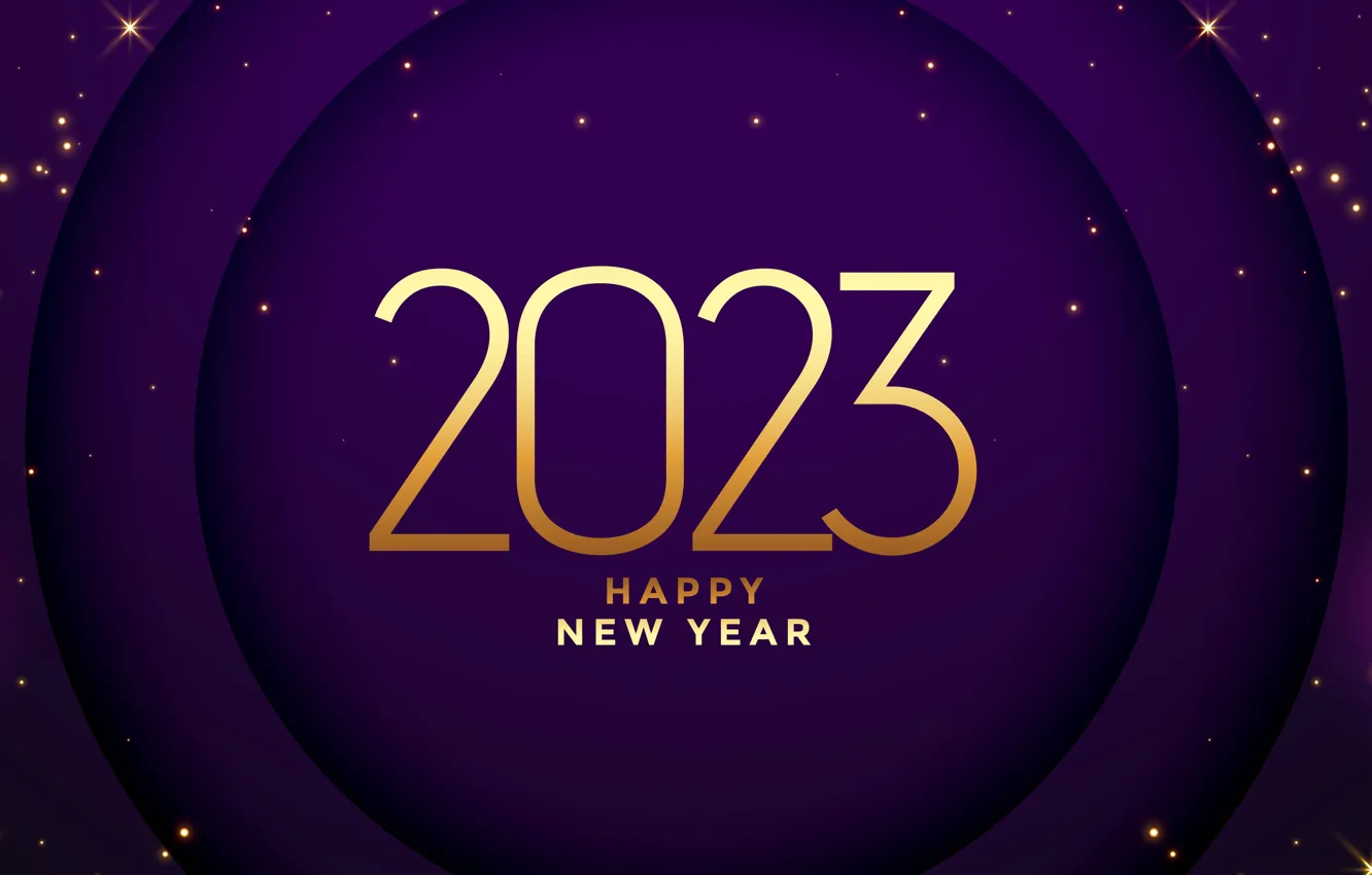 Photo wallpaper new year, figures, New Year, purple, Happy, glitter, 2023