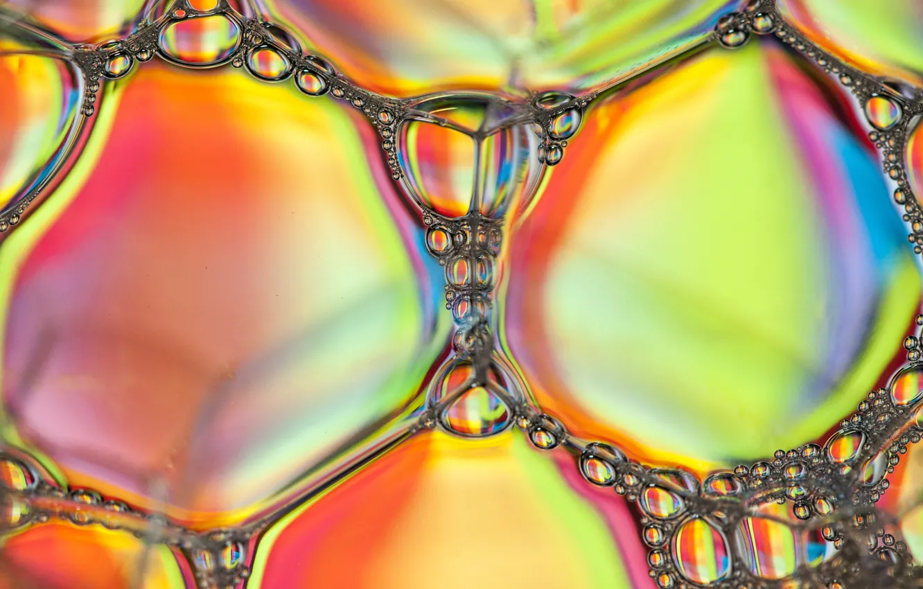 Photo wallpaper foam, bubbles, Shine, color, liquid, the volume