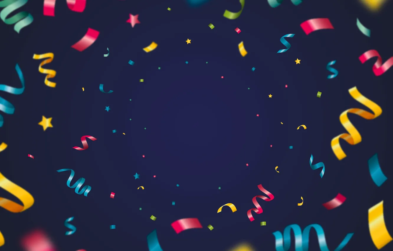 Photo wallpaper holiday, texture, serpentine, confetti, purple background